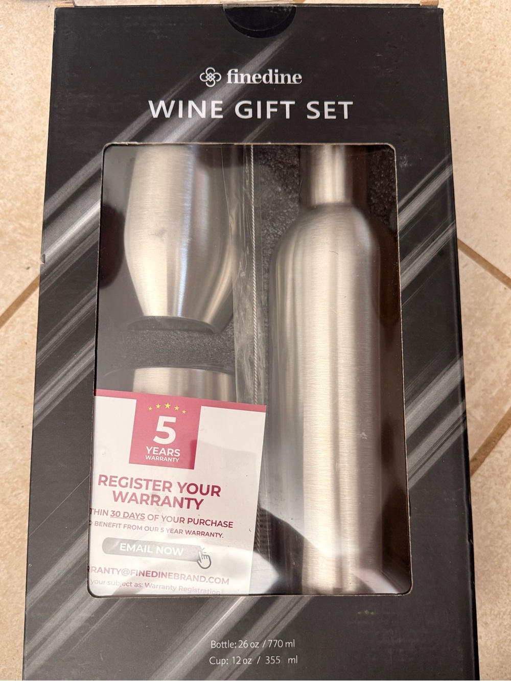 Stainless Steel Silver Wine Gift Set